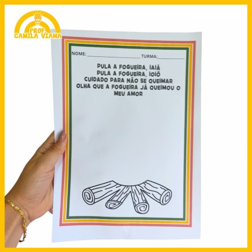 ATIVIDADE E CARTAZ FOGUEIRA - CARIMBO DA MÃOZINHA - Image 4