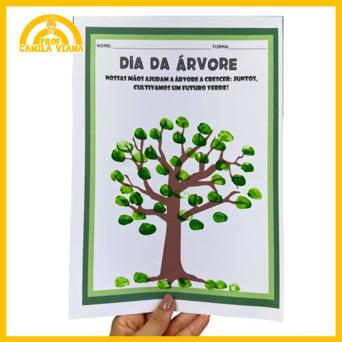 CARTAZ E ATIVIDADE DIA DA ÁRVORE - CARIMBO DA MÃOZINHA - Imagem 2