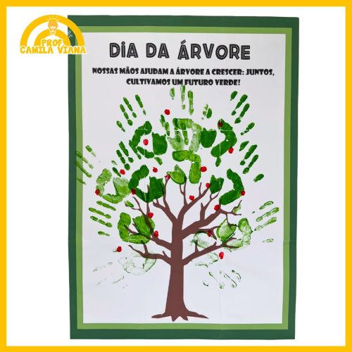 CARTAZ E ATIVIDADE DIA DA ÁRVORE - CARIMBO DA MÃOZINHA - Imagem 4