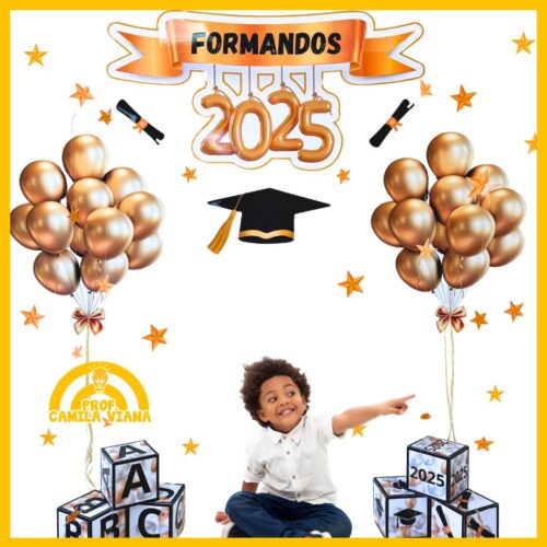PAINEL FORMANDOS 2025 - BALÕES DOURADOS - Imagem 3
