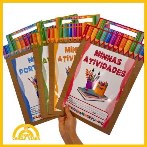 KIT CAPAS E ALÇAS PARA ENVELOPES DE ATIVIDADES- TEMA ESCOLAR