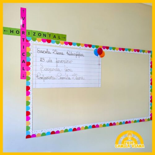 BORDA PARA QUADRO + FOLHA PAUTADA PARA CABEÇALHO + DIREÇÕES VERTICAL E HORIZONTAL - TEMA BALÕES