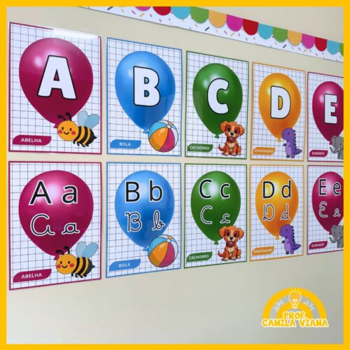 ALFABETO: 2 OPÇÕES - TEMA BALÕES