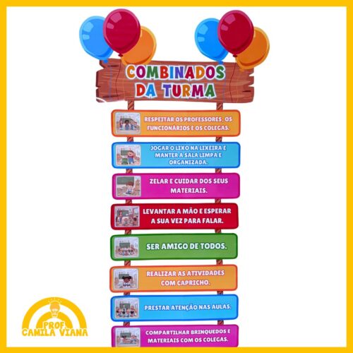 PAINEL COMBINADOS DA TURMA - TEMA BALÕES
