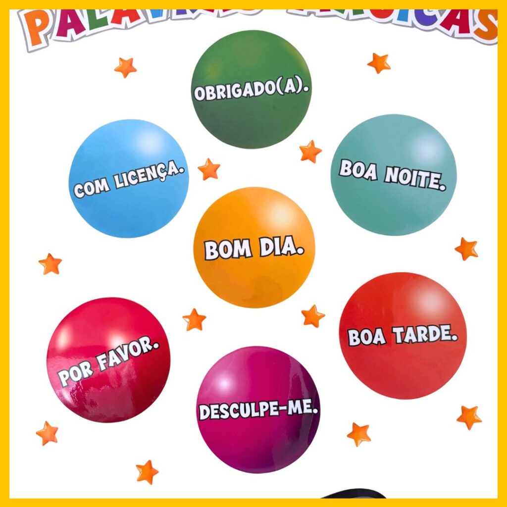 PAINEL PALAVRAS MÁGICAS – TEMA BALÕES – Prof. Camila Viana