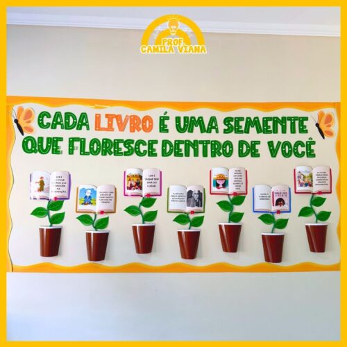 PAINEL DIA DO LIVRO - LEITURA QUE FLORESCE