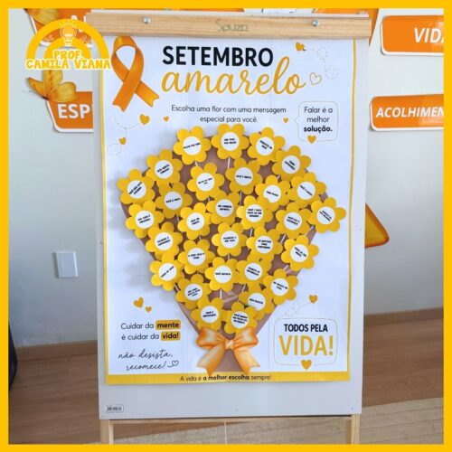 CARTAZ RECEPÇÃO SETEMBRO AMARELO - BUQUÊ DA VIDA
